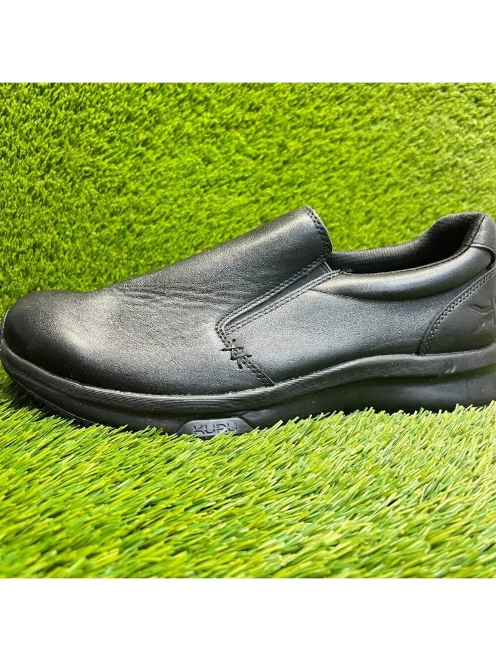 Kuru Kivi 2 Mens Size 11.5 Triple Black Classic Walking Leather Slip-On Shoes